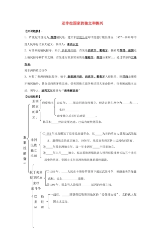 九年级历史下册 第6单元 亚非拉国家的独立和振兴测试卷(B卷) 新人教版试卷