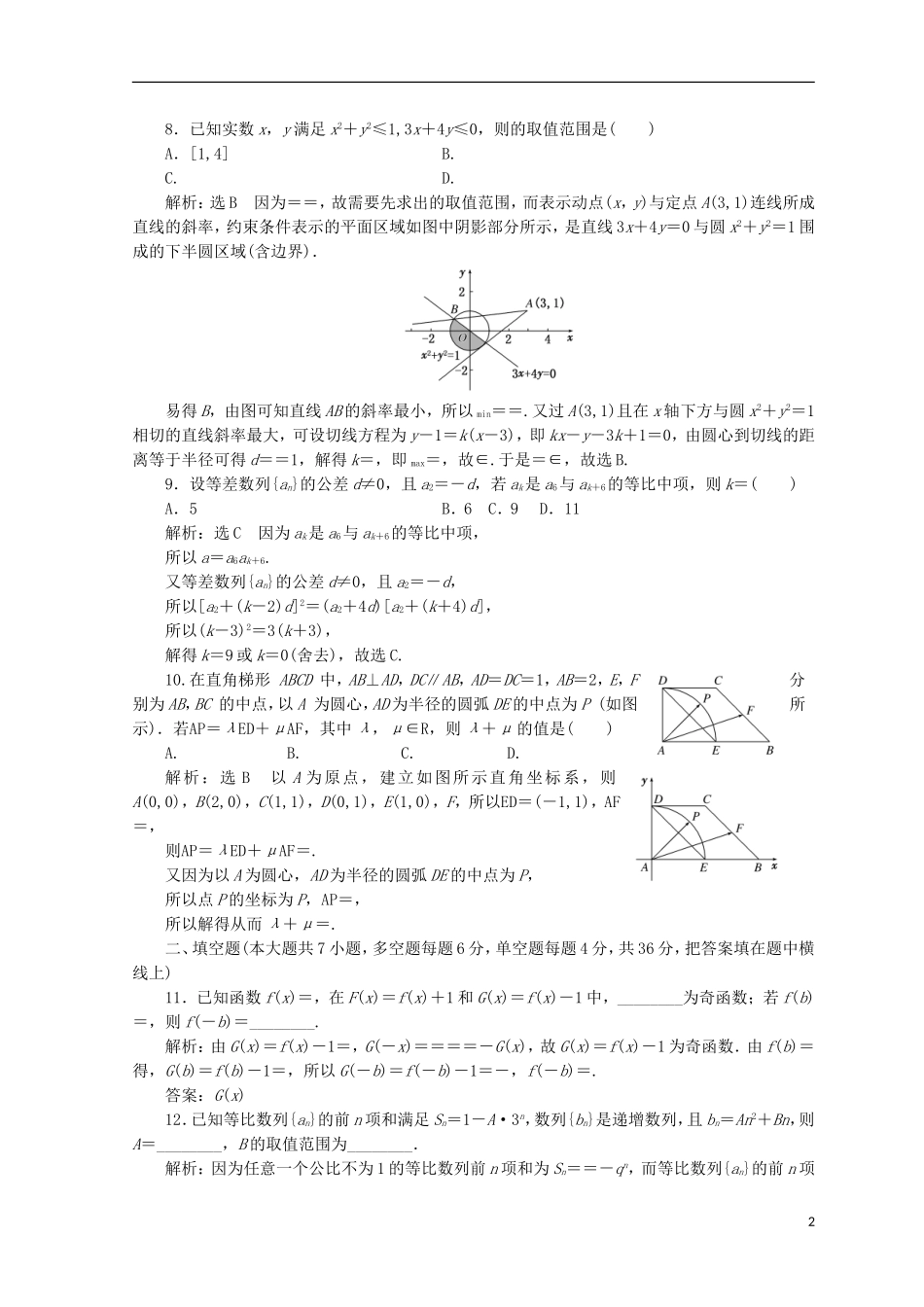 （浙江专版）高考数学二轮专题复习 选择填空提速专练（一）-人教版高三全册数学试题_第2页