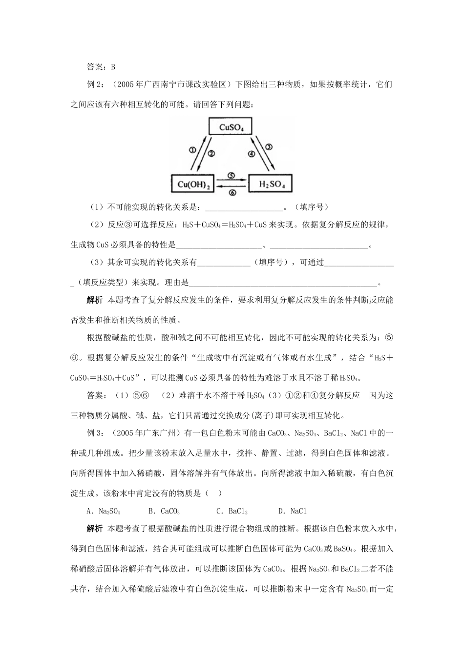 九年级化学 第十一单元 盐 化肥知识点分析 人教新课标版试卷_第2页