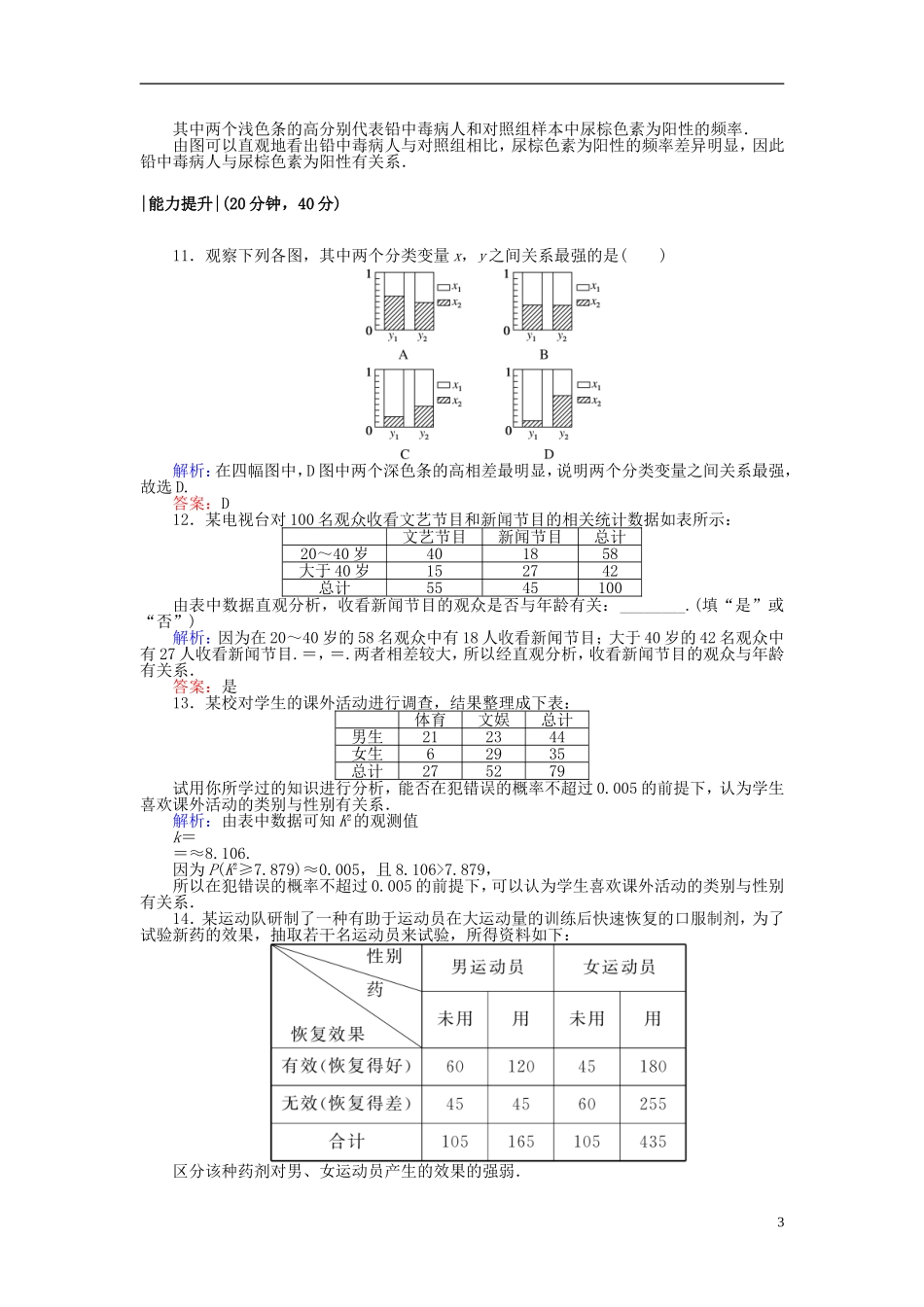 高中数学 第三章 统计案例 课时作业18 回归分析的基本思想及其初步应用 新人教A版选修2-3-新人教A版高二选修2-3数学试题_第3页