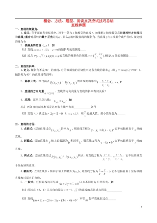 湖北省监利一中高二数学 概念、方法、题型、易误点及应试技巧总结