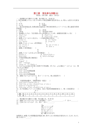 高中数学 第三章单元检测（A）（含解析）北师大版选修1-1-北师大版高二选修1-1数学试题