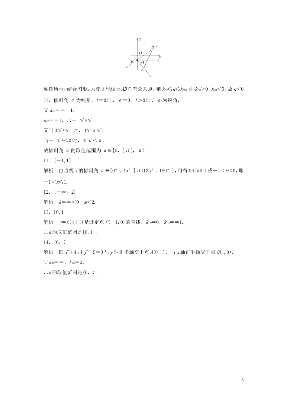 （江苏专用）高考数学专题复习 专题9 平面解析几何 第56练 直线的斜率与倾斜角练习 理-人教版高三全册数学试题_第3页