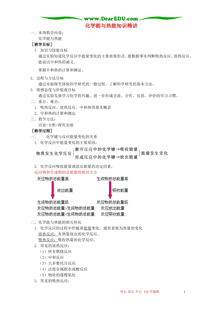 化学能与热能知识精讲 苏教版_第1页