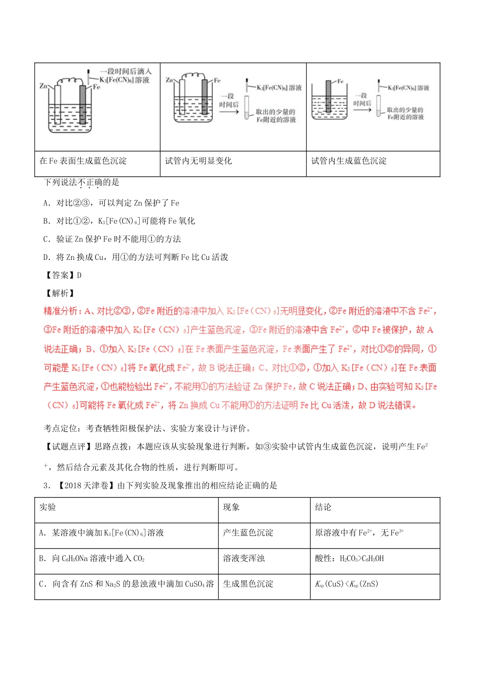 三年高考（-）高考化学试题分项版解析 专题13 物质的检验、分离与提纯（含解析）-人教版高三全册化学试题_第2页