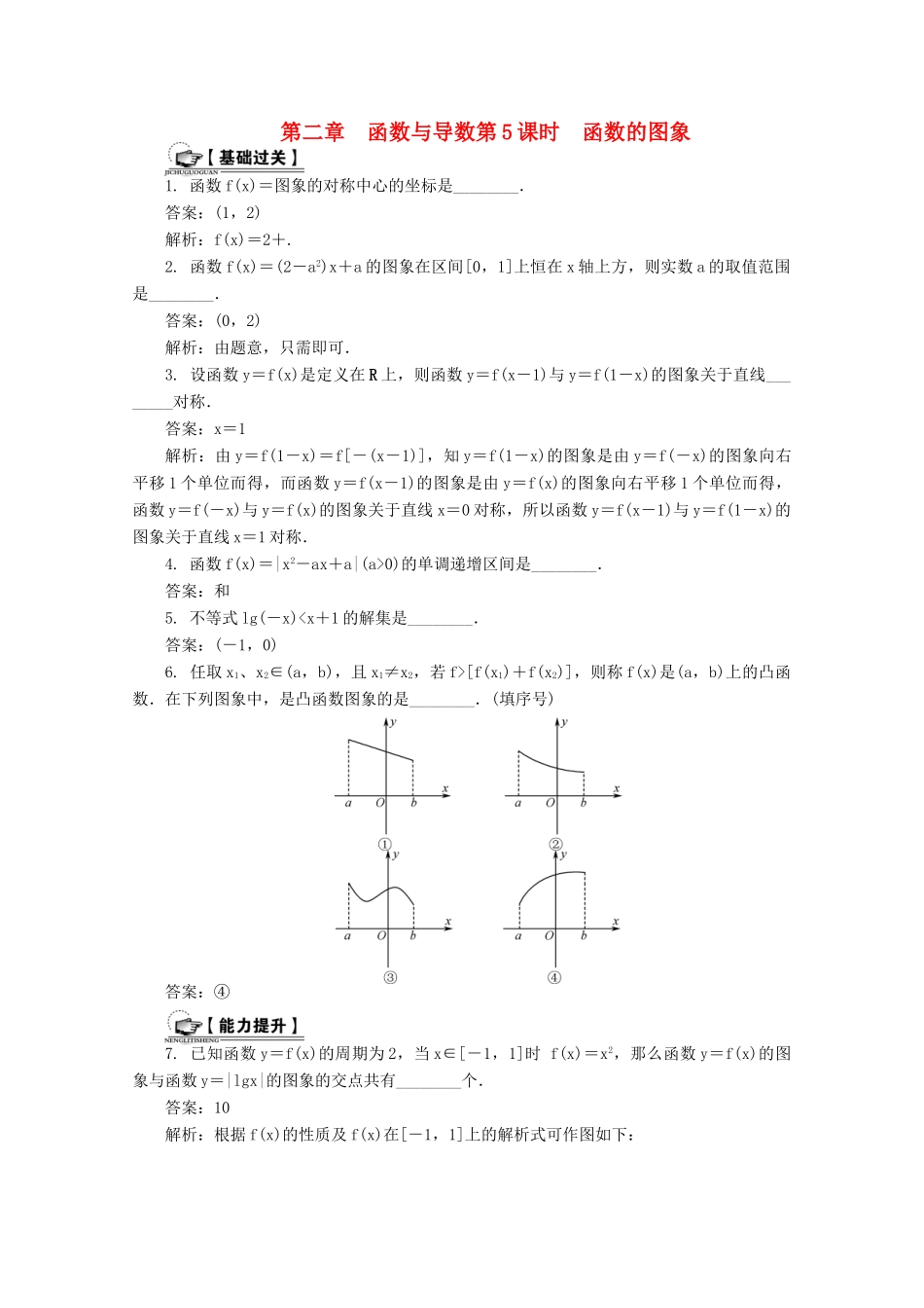 高考数学总复习 第2章 函数与导数 第5课时 函数的图象课时训练（含解析）-人教版高三全册数学试题_第1页