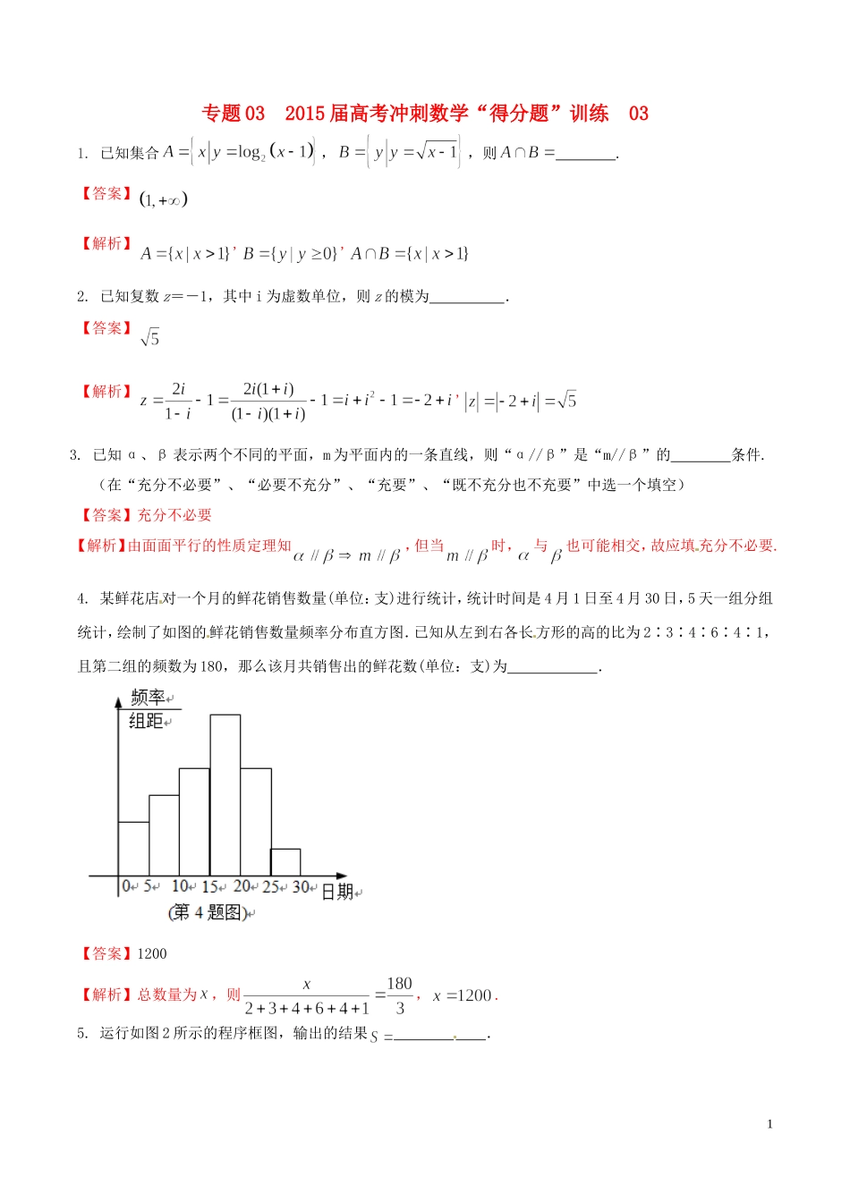 （江苏版）高考冲刺数学“得分题”训练03（含解析）-人教版高三全册数学试题_第1页