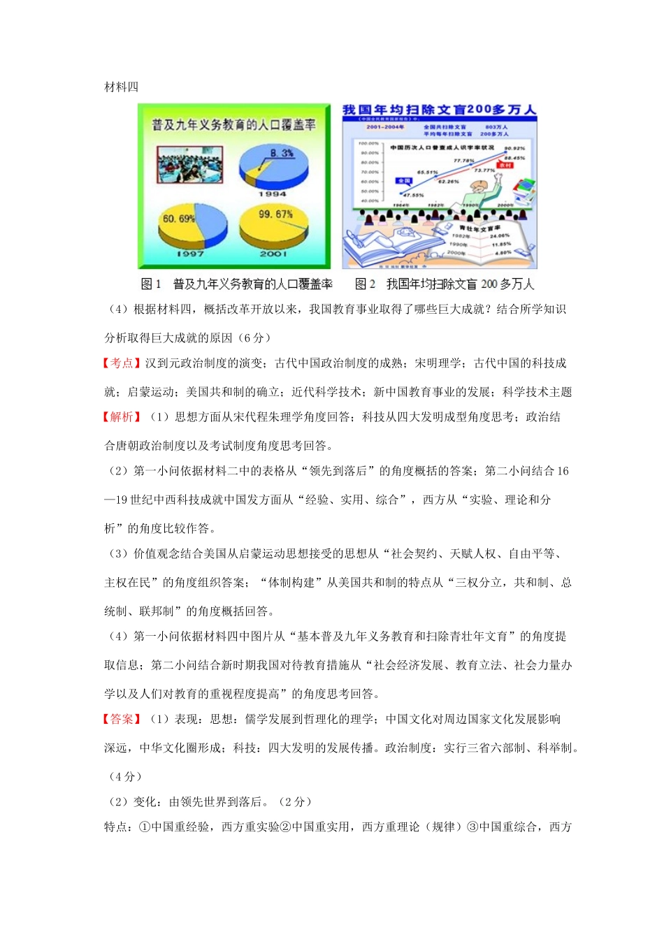 全国各地高考历史一轮复习名题分解 科学技术主题-人教版高三全册历史试题_第2页
