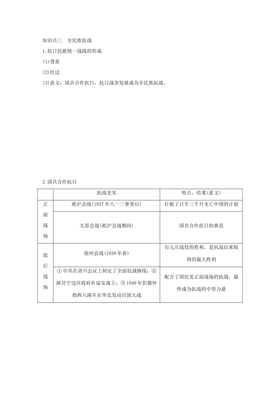 （江苏专用）高考历史总复习 专题二 近代中国反侵略、求民主的潮流 第6讲 伟大的抗日战争教师用书 人民版-人民版高三全册历史试题_第2页