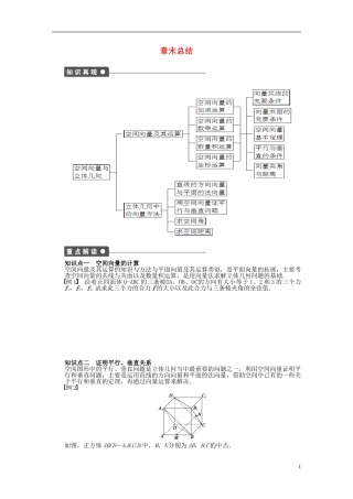 高中数学 第3章 空间向量与立体几何章末总结 苏教版选修1-2-苏教版高二选修1-2数学试题