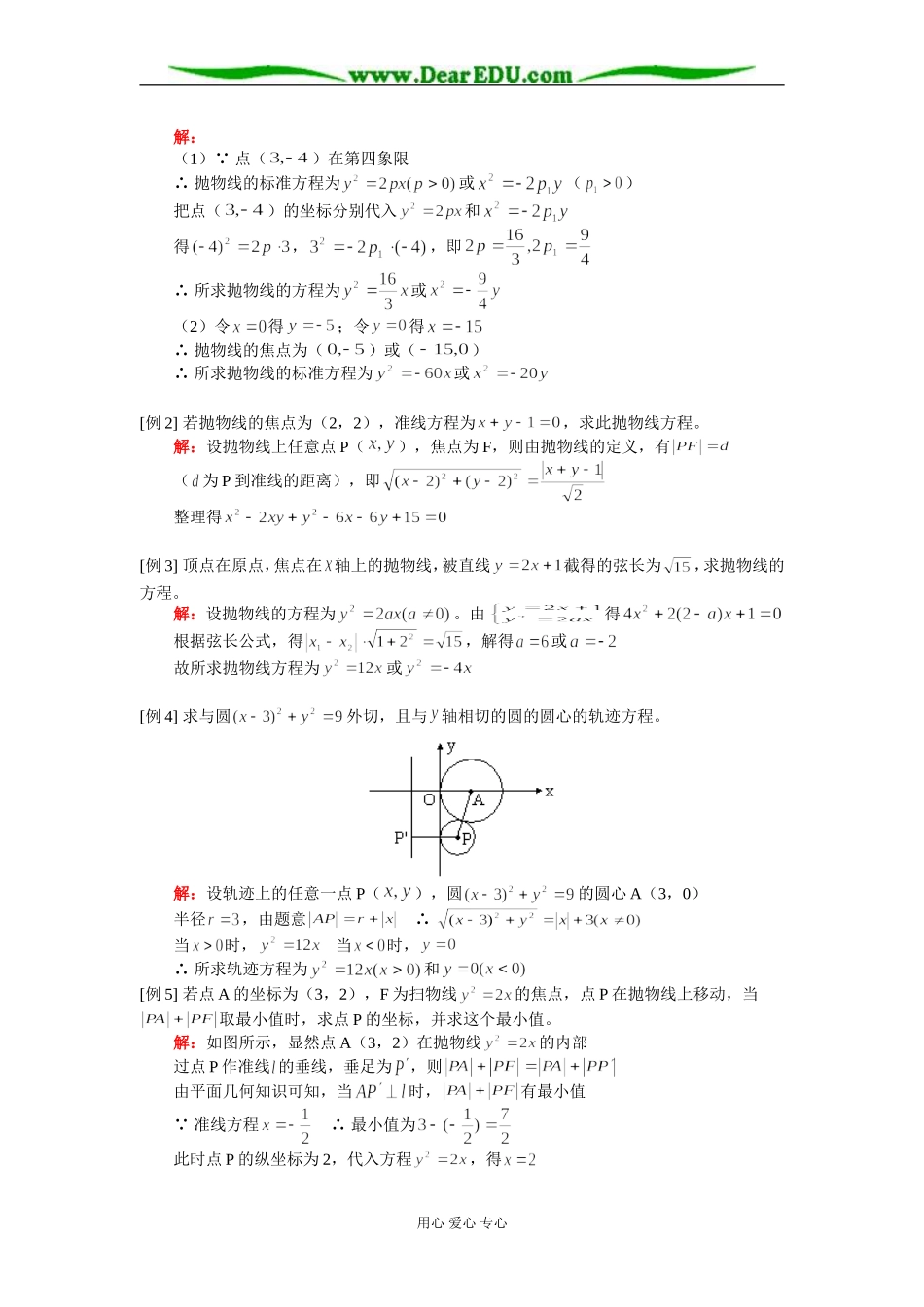 高二数学抛物线及其标准方程知识精讲 人教版_第2页