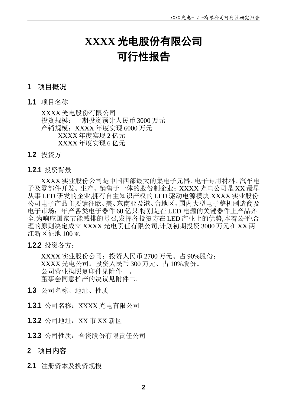 光电公司可行性研究报告_第2页