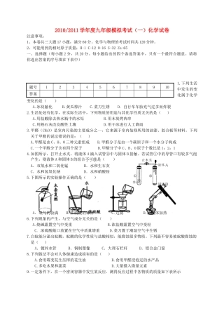 安徽省合肥市中考化学模拟考试试卷试卷