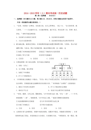 重庆市主城区六校高一历史上学期期末联考试题-人教版高一全册历史试题