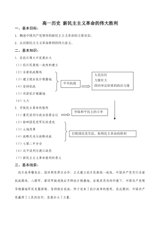 高一历史 新民主主义革命的伟大胜利