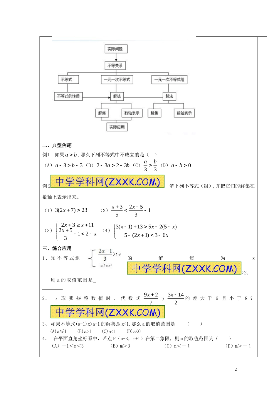 第9章不等式与不等式组复习课1_第2页