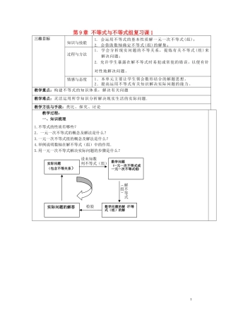 第9章不等式与不等式组复习课1