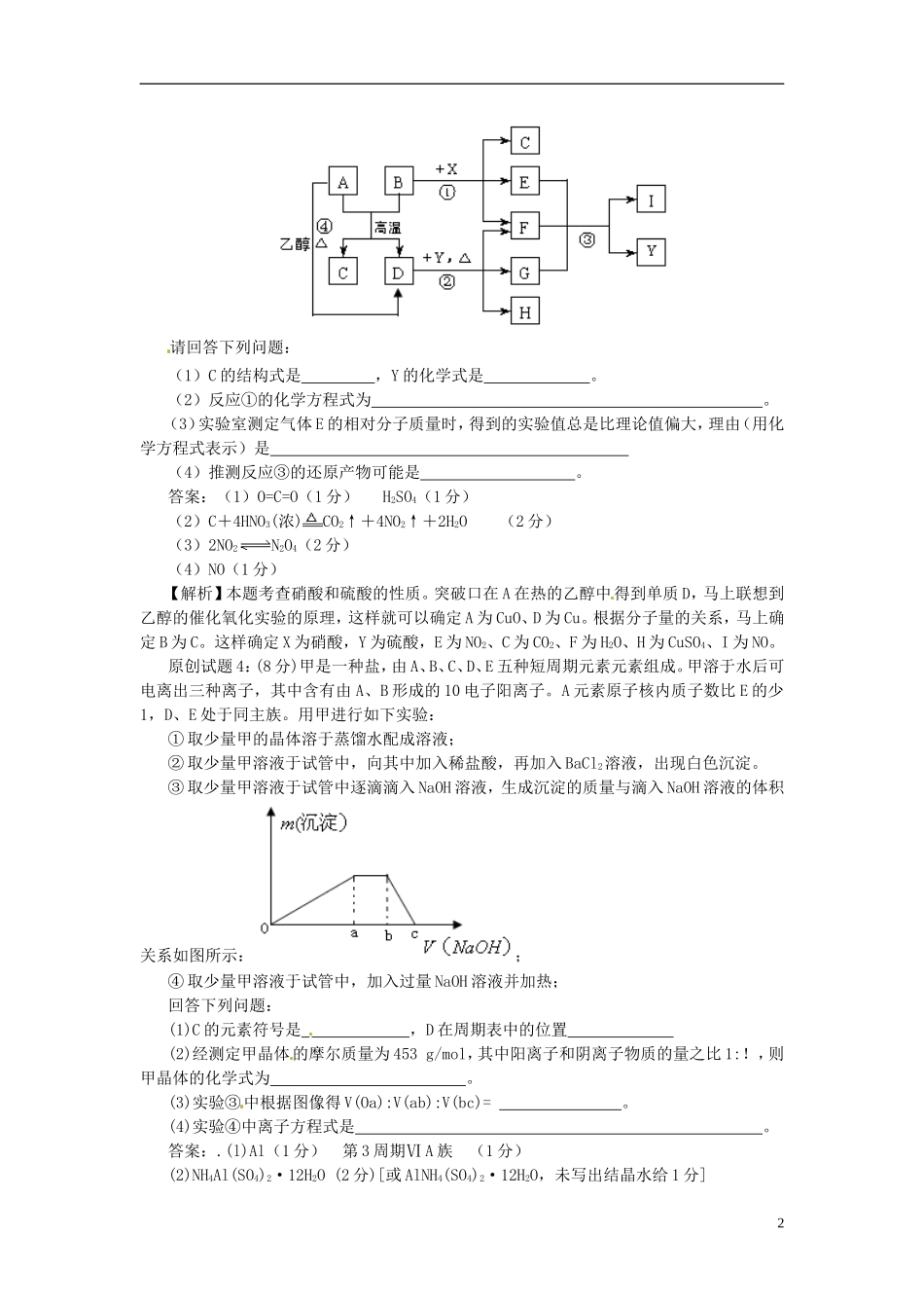 高三化学暑期达标复习题10_第2页