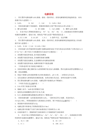 江苏省启东市高考化学专项复习 电化学基础 电解池 电解原理（2）练习 新人教版-新人教版高三全册化学试题
