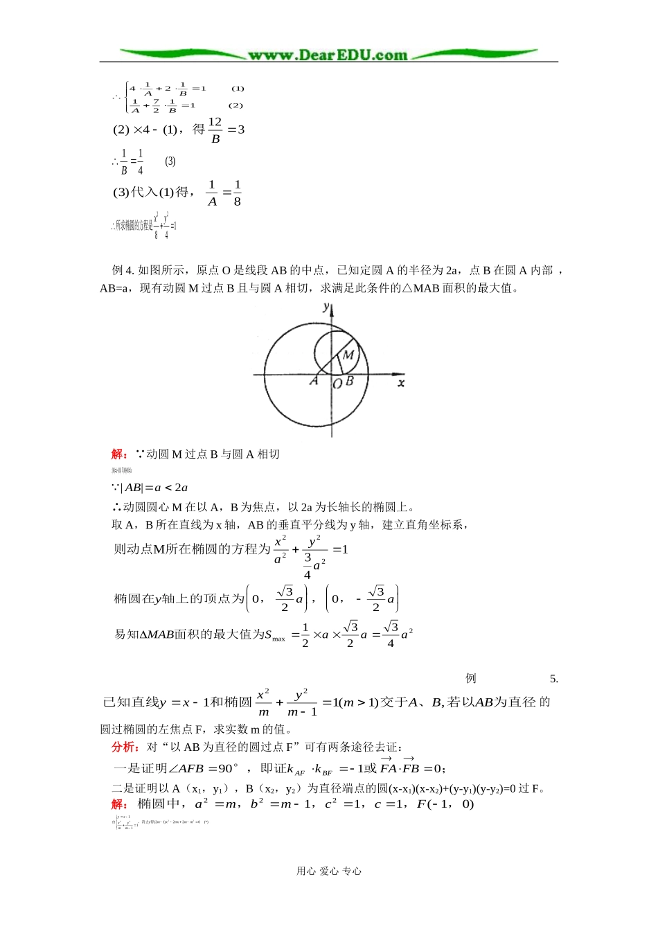 高二数学椭圆及其标准方程及几何性质知识精讲 人教版_第3页