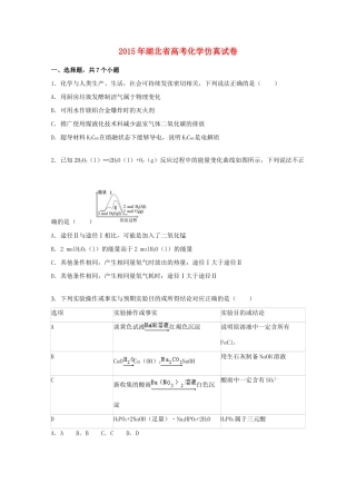 湖北省高三化学下学期5月仿真试卷（含解析）-人教版高三全册化学试题