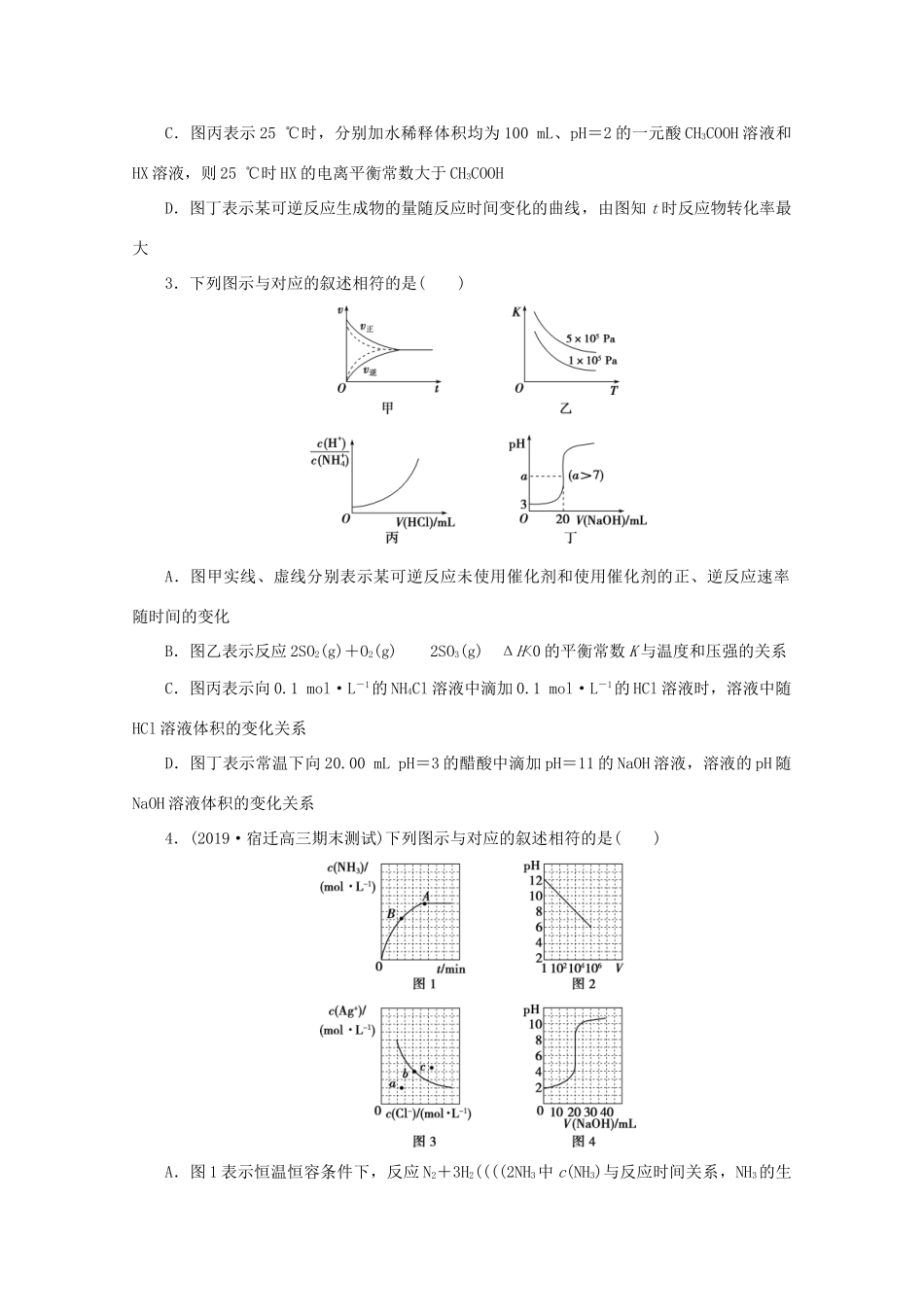 江苏省高考化学三轮复习 题型精准练 题型十一 图像的组合判断（含解析）-人教版高三全册化学试题_第2页