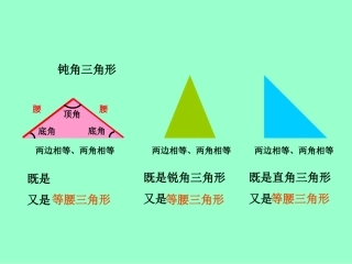 人教2011版小学数学四年级三角形分类素材