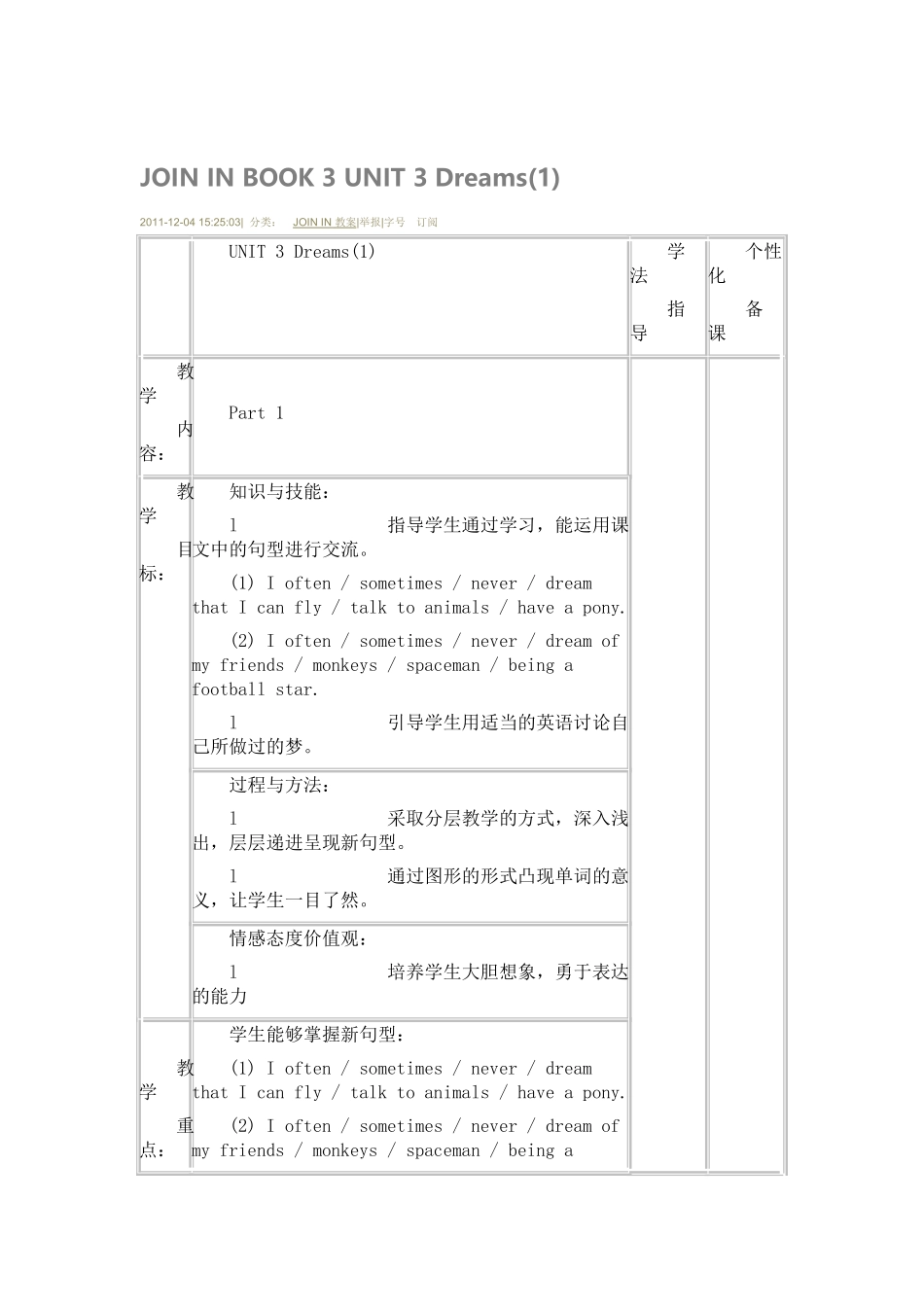 JOININBOOK3UNIT3Dream1_第1页