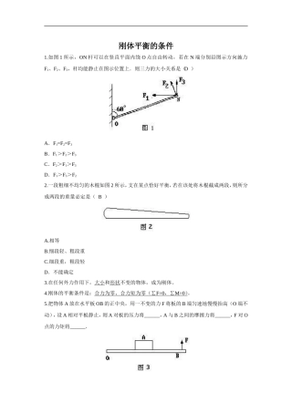 《刚体平衡的条件》同步练习1