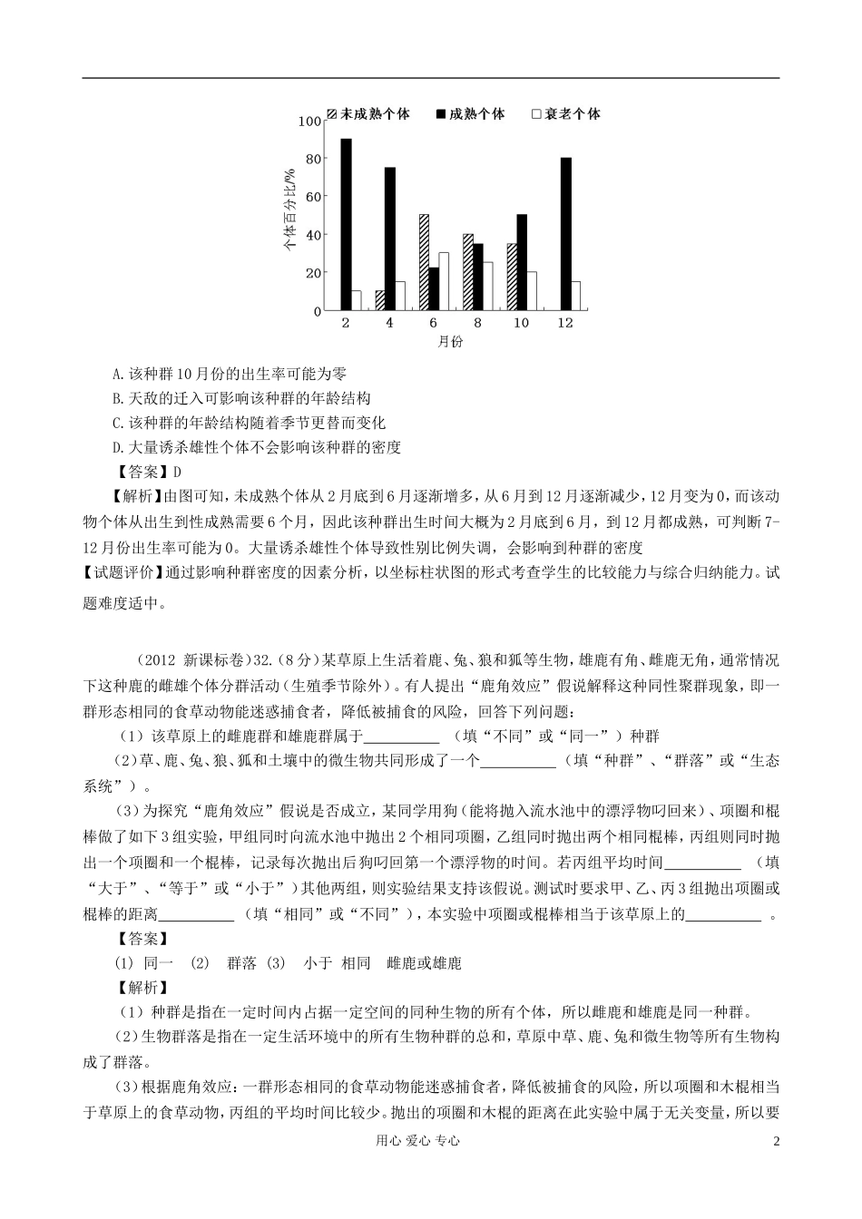 【07-12】6年高考生物真题按知识点分类汇编-种群的特征_第2页