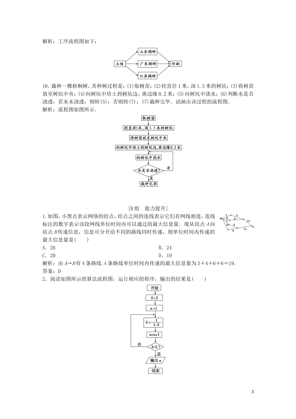 高中数学 第二章 框图 1 流程图课后巩固提升 北师大版选修1-2-北师大版高二选修1-2数学试题_第3页