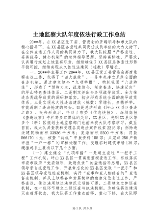 土地监察大队年度依法行政工作总结 