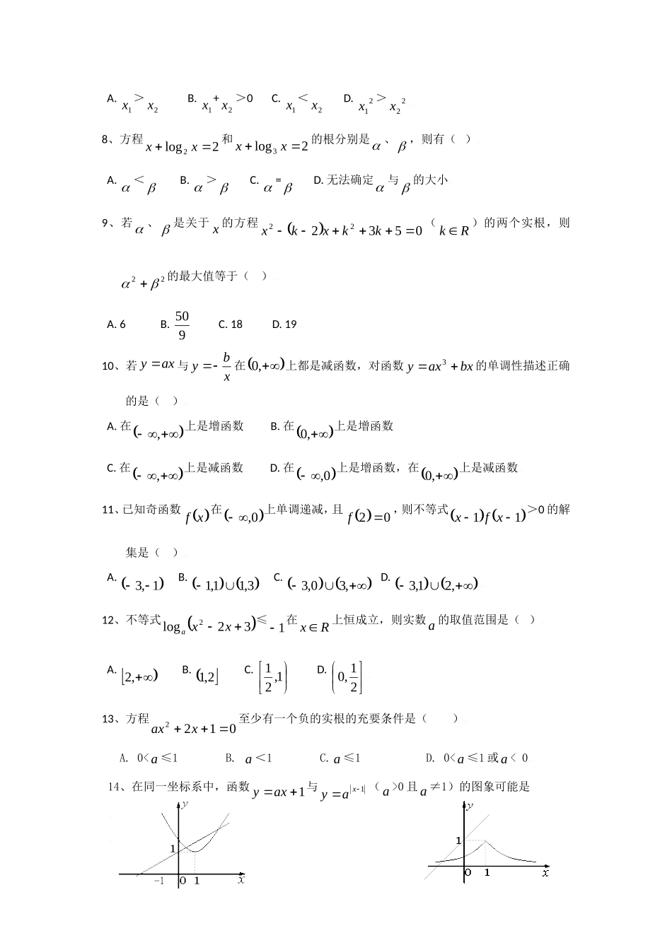 高考数学错题精选复习资料：函数、导数_第2页