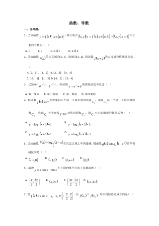高考数学错题精选复习资料：函数、导数