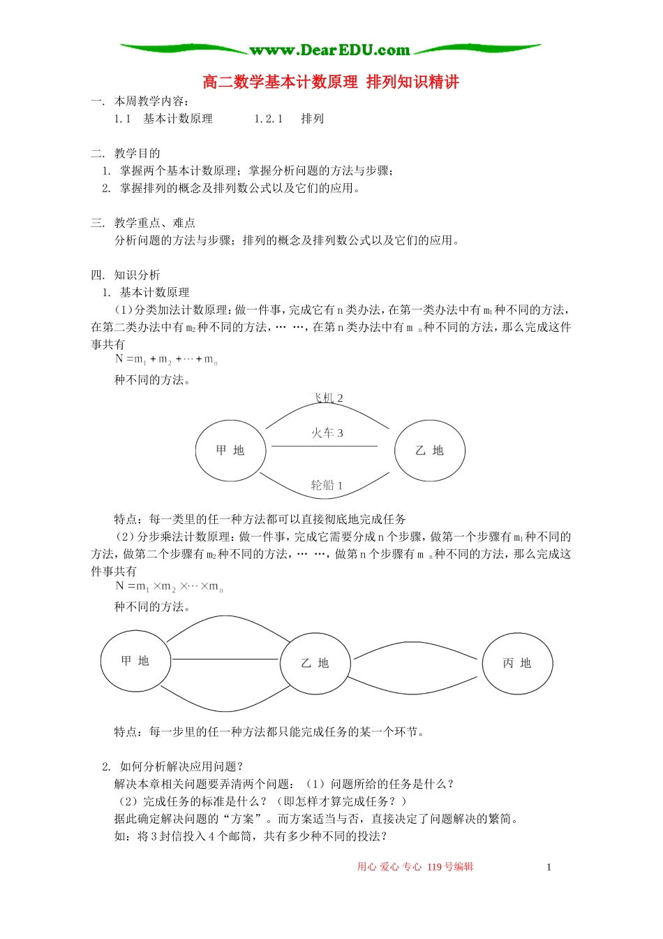 高二数学基本计数原理 排列知识精讲 人教实验版(B)_第1页