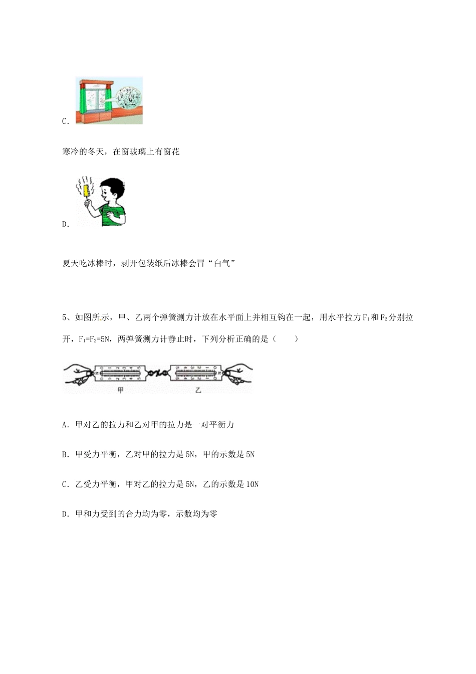 山东省烟台市中考物理真题试卷(含答案)试卷_第3页