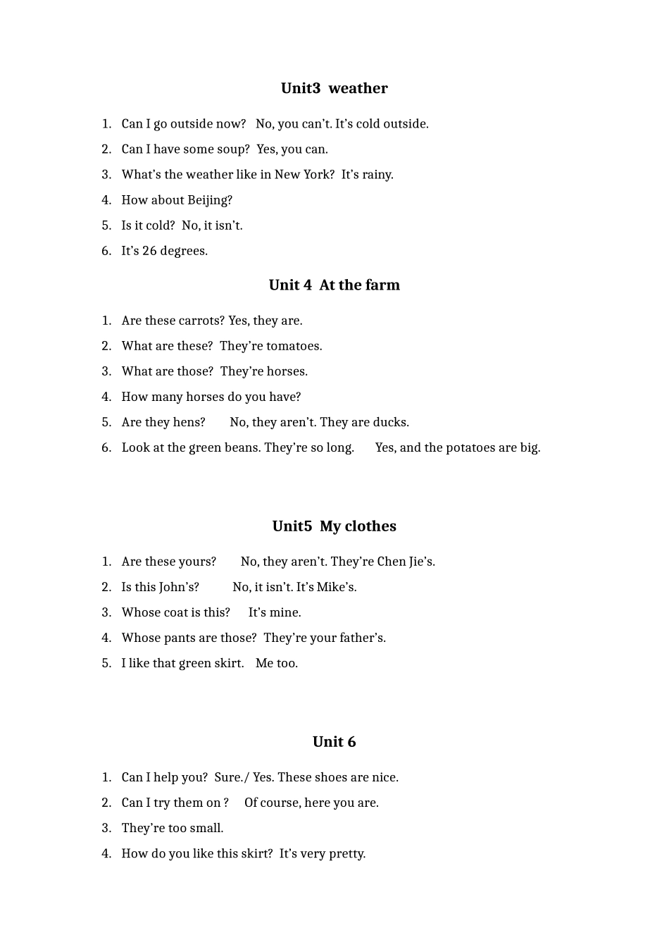 四年级下册英语复习资料_第2页