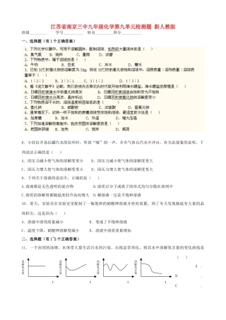 九年级化学第九单元检测题  新人教版试卷