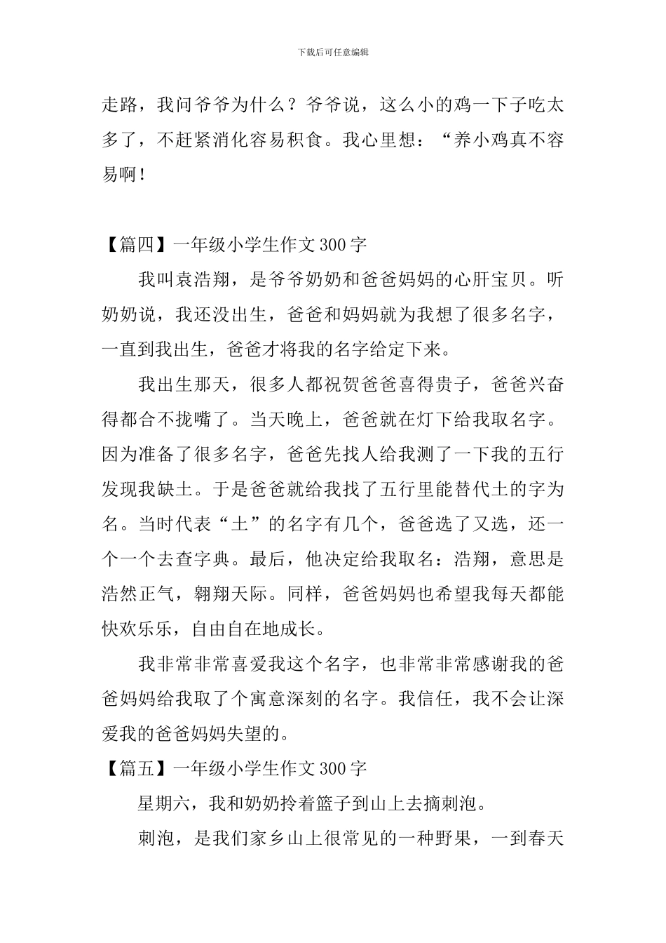 一年级小学生作文300字_第3页