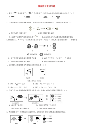 九年级化学上册 微观粒子复习专题 新人教版试卷