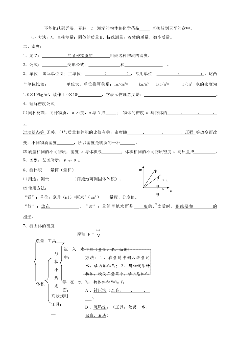 九年级物理 质量和密度达标卷  人教新课标版试卷_第2页