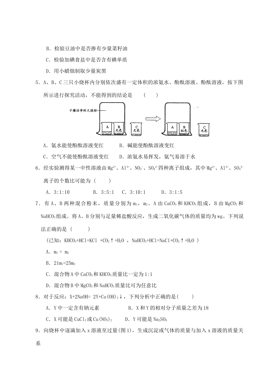 化学 化学与和谐社会建设 化学活动周初赛试题_第2页