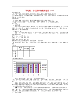 七年级数学下册-平均数、中位数和众数的选用(一)教案-华东师大版
