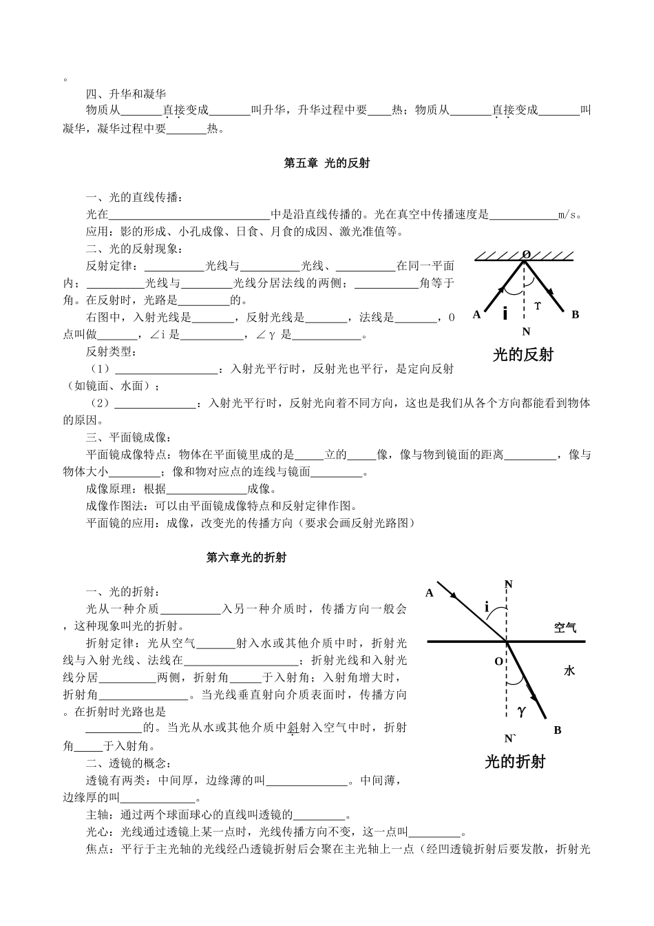 中考物理概念总复习精要提纲试卷_第3页