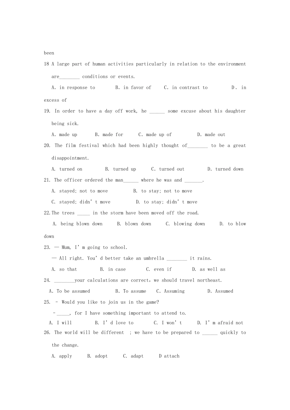 安徽省合肥一中高二英语上学期期中考试试卷新人教版试卷_第3页