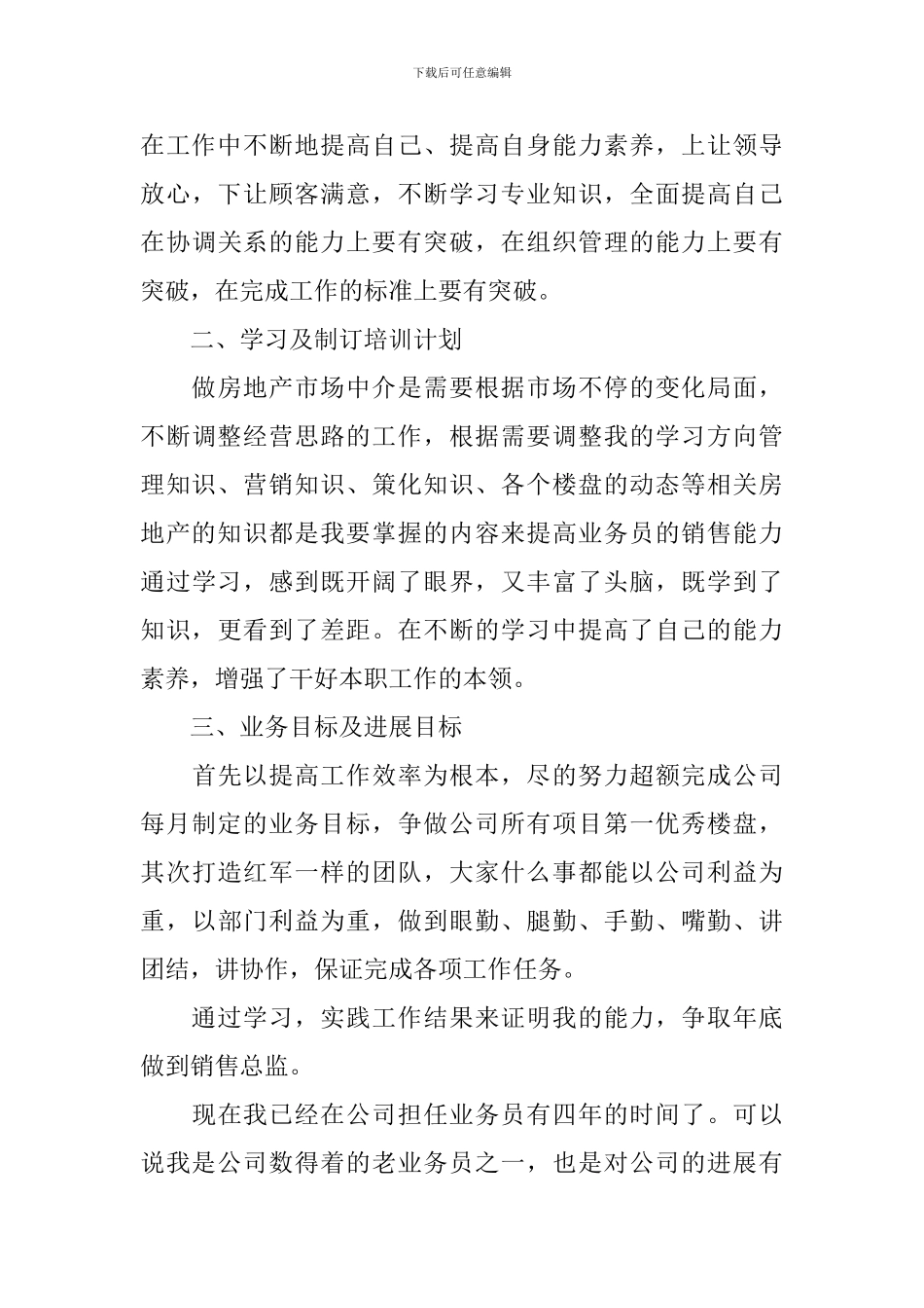 业务员2024年个人工作计划_第3页