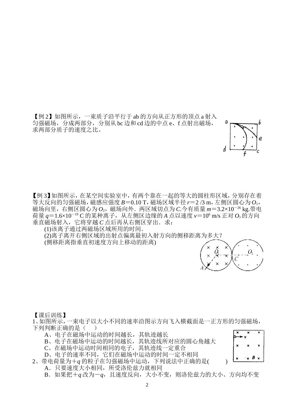 第八章第3单元磁场对运动电荷的作用(2)_第2页