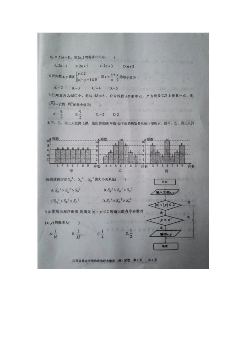 协作体高三数学第二次模拟考试试卷 理试卷_第2页