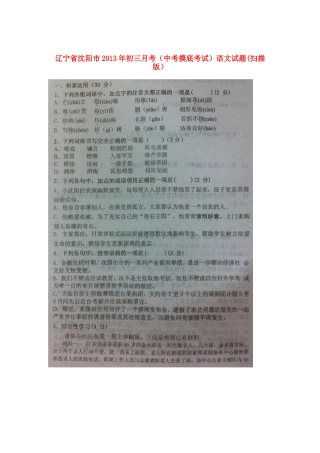 中考语文月考(摸底考试)试卷试卷