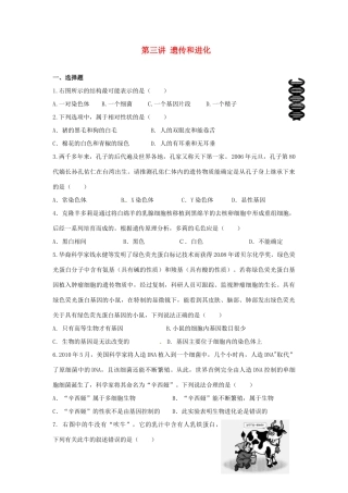 中考生物复习课外作业 第三讲 遗传和进化试卷